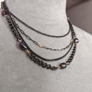 Nakamol Layered Chain & Pearl Necklace